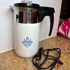 Vintage Corning Ware Coffee Pot Percolator Carafe All Parts Included MCM Works!